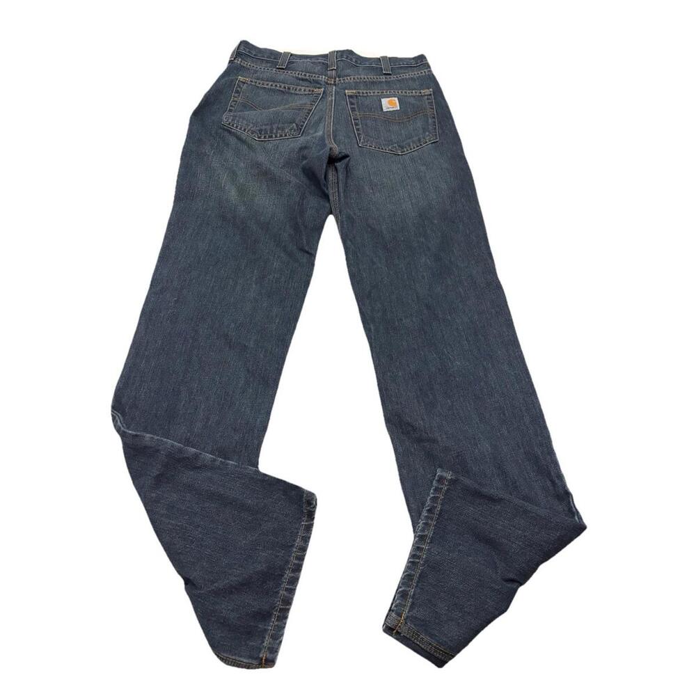Men’s Carhartt Relaxed Fit Straight Leg Dark Wash Jeans Size 32x36 - Picture 3 of 7